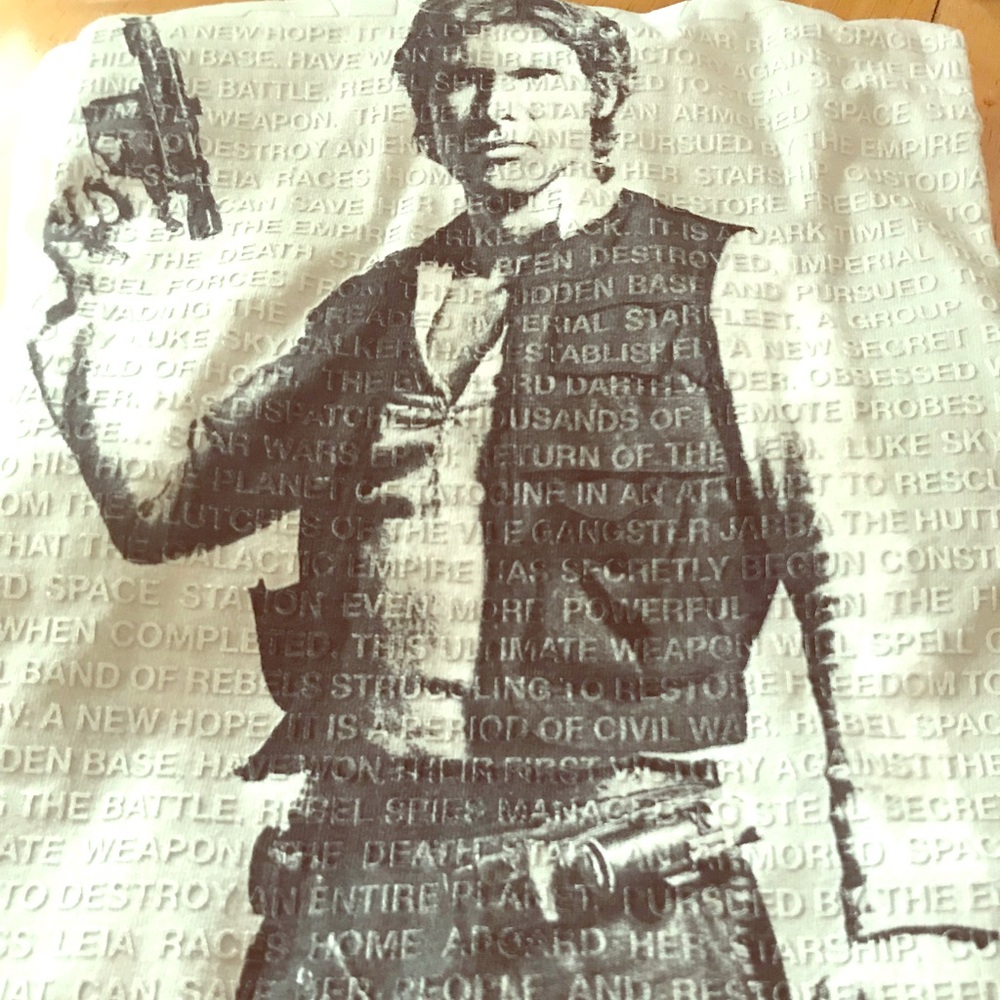 Disney Star Wars tee shirt white & grey L Hans solo new - Picture 2 of 3